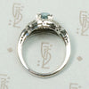 Icy Natural Blue Zircon & Diamond Palladium Ring