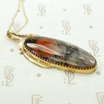 Breathtaking Agate in Gold Modernist Pendant