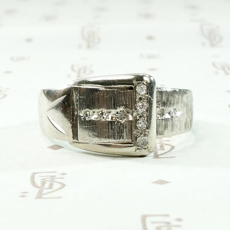 Fabulous Mid Century Diamond-Set Buckle Band