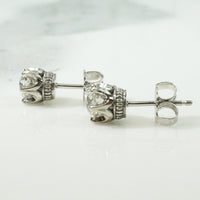 Platinum Old European Cut Diamond Studs