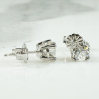 Old Euro Diamond Studs in Platinum