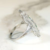Delicious Edwardian Diamond & Emerald Dinner Ring