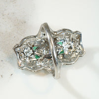 Delicious Edwardian Diamond & Emerald Dinner Ring