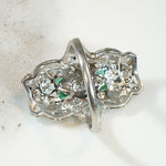 Delicious Edwardian Diamond & Emerald Dinner Ring
