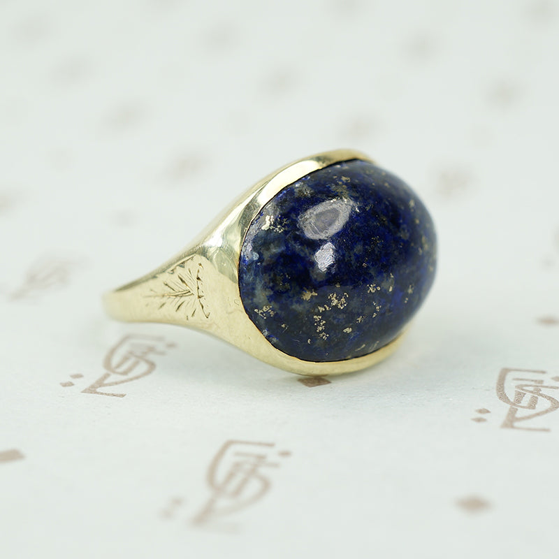 lapis ring in gold