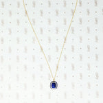 lapis cameo gold enamel necklace
