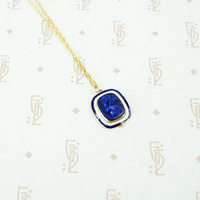 lapis cameo gold enamel necklace