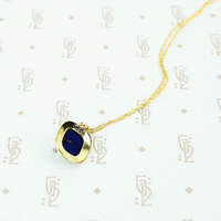 lapis cameo gold enamel necklace reverse