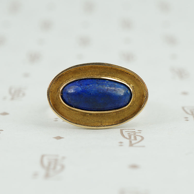 Lapis Cabochon Yellow Gold Ring