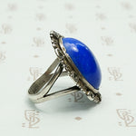 Stunning Blue Lapis and Marcasite Statement Ring
