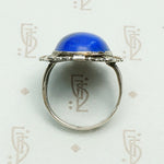 Stunning Blue Lapis and Marcasite Statement Ring