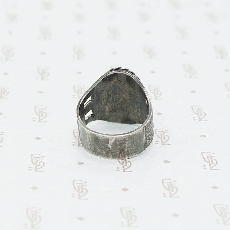 handmade lapis and sterling ring back