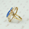 Stunning Vintage Gold Egyptian Lapis Scarab Ring