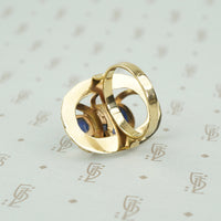 Stunning Vintage Gold Egyptian Lapis Scarab Ring