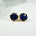 Gold and Lapis Vintage Studs