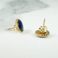 Gold and Lapis Vintage Studs