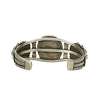 Native American Coin Silver Turquoise Cuff - Gem Set Love