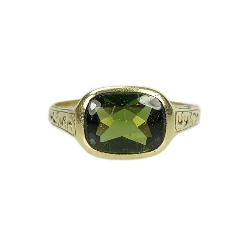 Larter and Sons Green Gold Gem set Ring - Gem Set Love