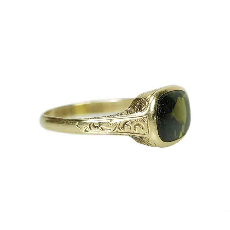 Larter and Sons Green Gold Gem set Ring - Gem Set Love