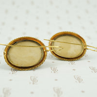 Antique Carved Lava Earrings with Cherubs