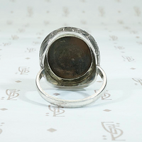 Romantic Lava Cameo in Engraved Silver Ring