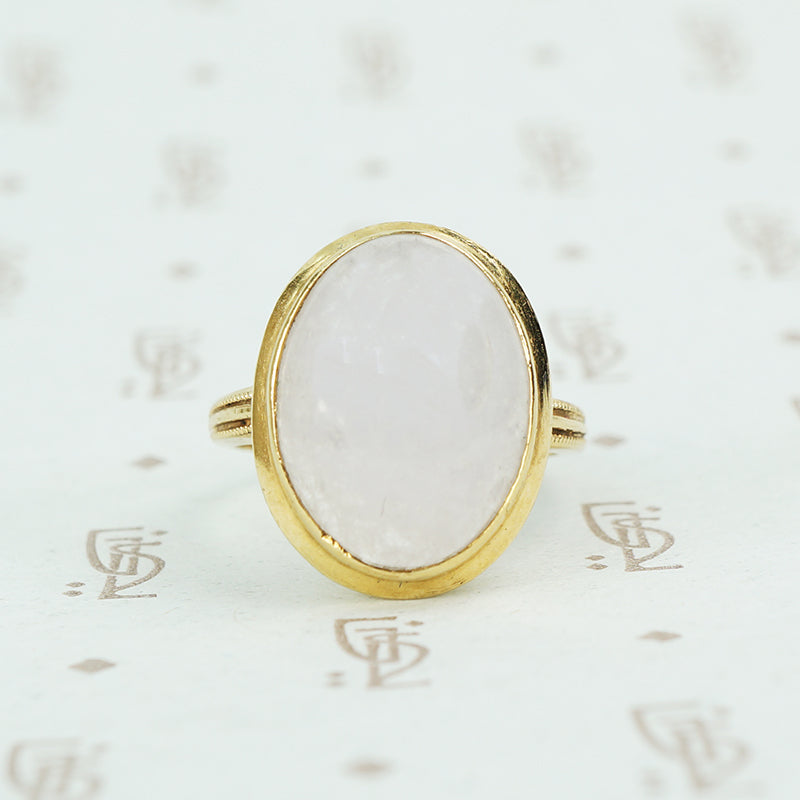 lavender jade in 14k gold ring simple bezel