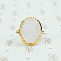 lavender jade in 14k gold ring simple bezel