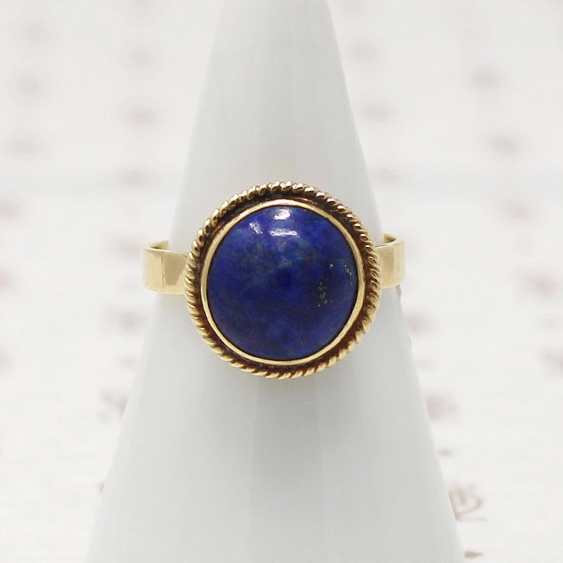 Vintage Lapis and Yellow Gold Ring