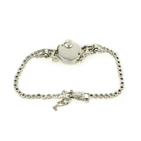Le Coultré Petite Ladies wristwatch in Platinum with Diamond Bracelet