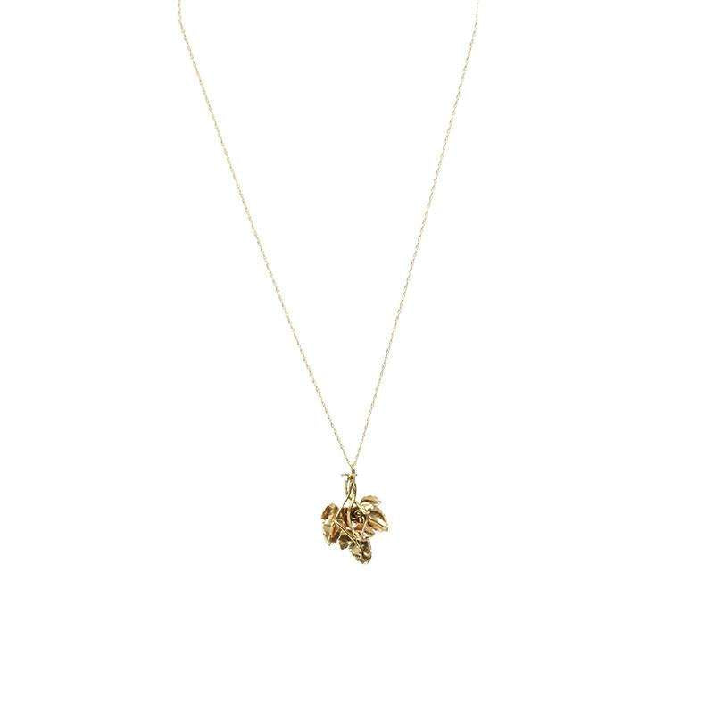 Antique Mine Cut Diamond set Leaf Pendant