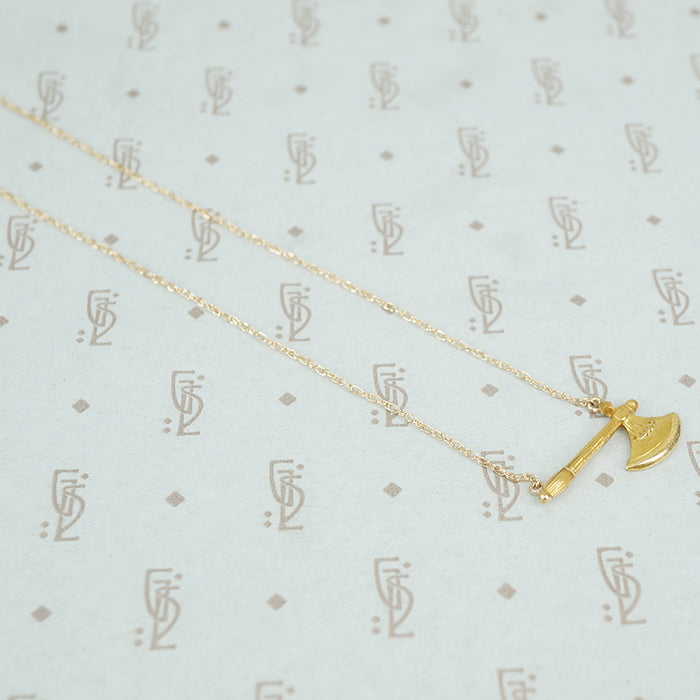 gold ax necklace