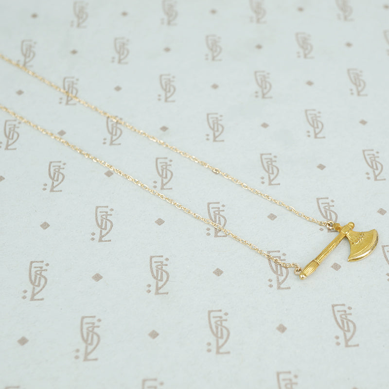 gold ax necklace