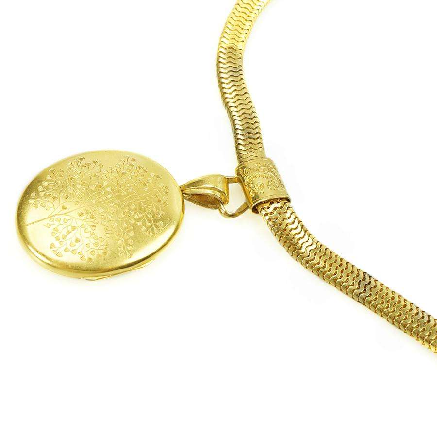 The Victorian Ginkgo Tree Locket on original mesh Chain 15k