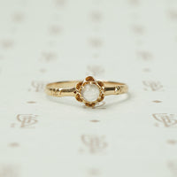 Tiny Rose Gold and Moonstone Ring