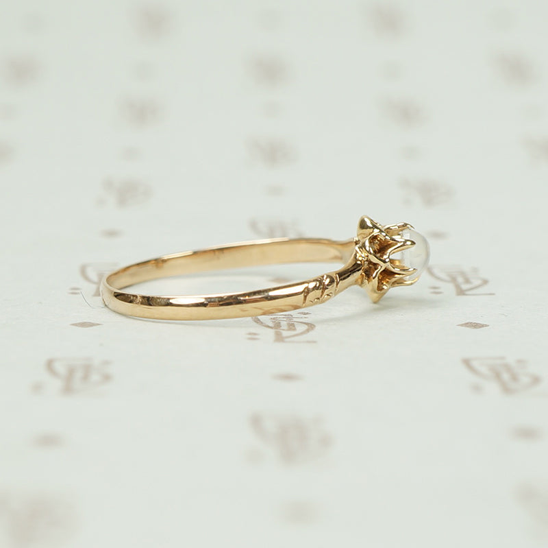 Tiny Rose Gold and Moonstone Ring