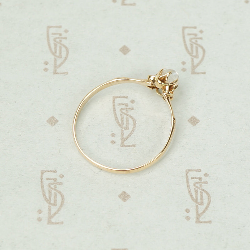Tiny Rose Gold and Moonstone Ring