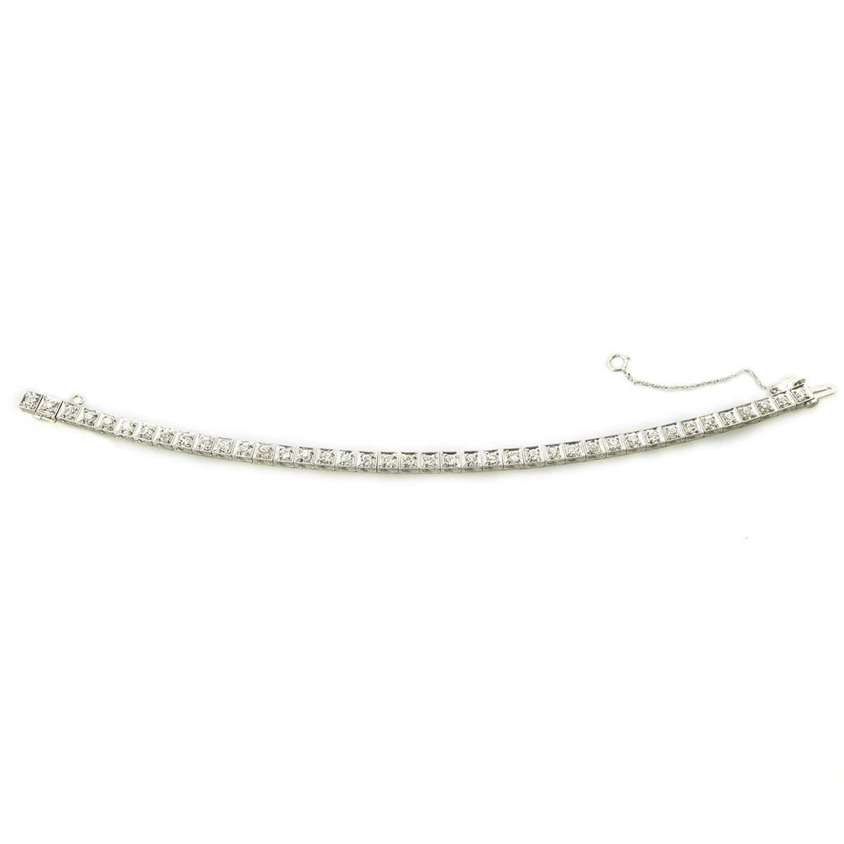 Platinum Art Deco Diamond Line Bracelet
