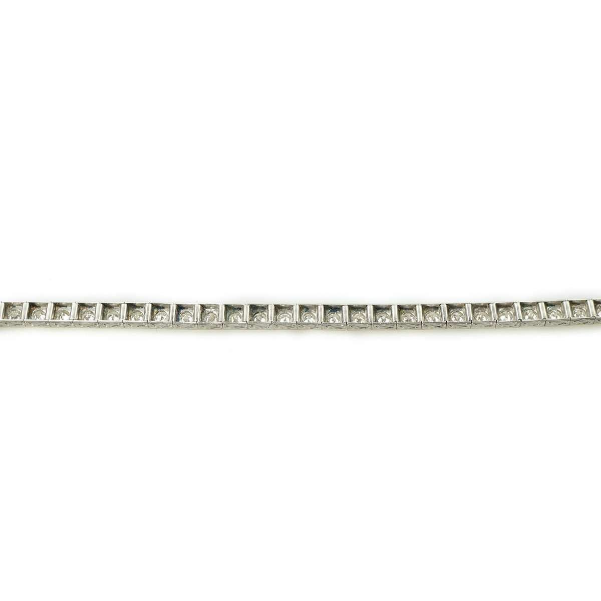 Platinum Art Deco Diamond Line Bracelet
