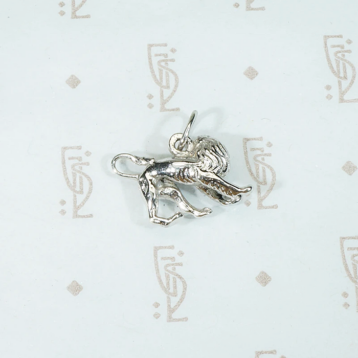 Heraldic Lion Statant Regardant Charm in Sterling