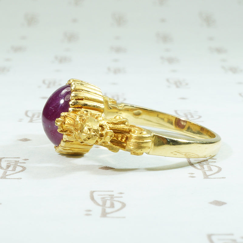 Ruby and Golden 18k Lion Ring