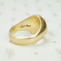 Heavy Gold Signet Ring Lion Passant Crowned