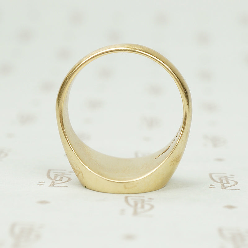 Heavy Gold Signet Ring Lion Passant Crowned