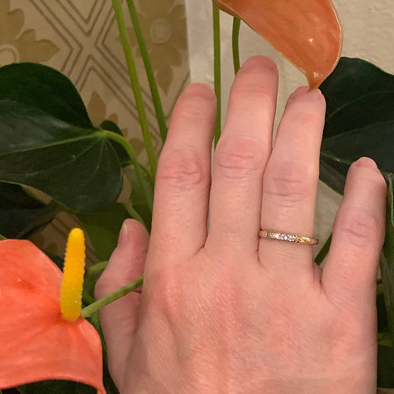 The Sweetest Two Tone Vintage Diamond Band