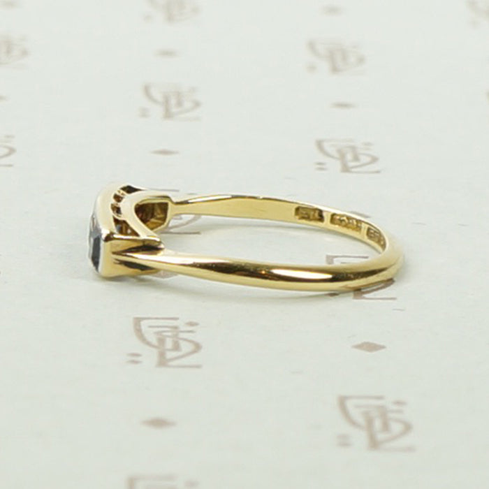 Edwardian Sapphire and Diamond Band in Platinum and 18k