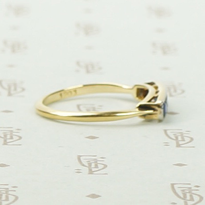 Edwardian Sapphire and Diamond Band in Platinum and 18k