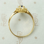 Victorian Navette Sapphire and Diamond Ring