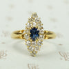Victorian Navette Sapphire and Diamond Ring