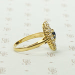 Victorian Navette Sapphire and Diamond Ring
