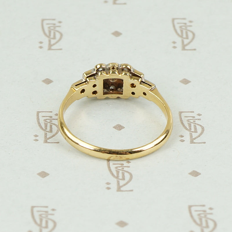 Romantic 1930s Diamond Band in Platinum and 18K