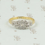 Romantic 1930s Diamond Band in Platinum and 18K